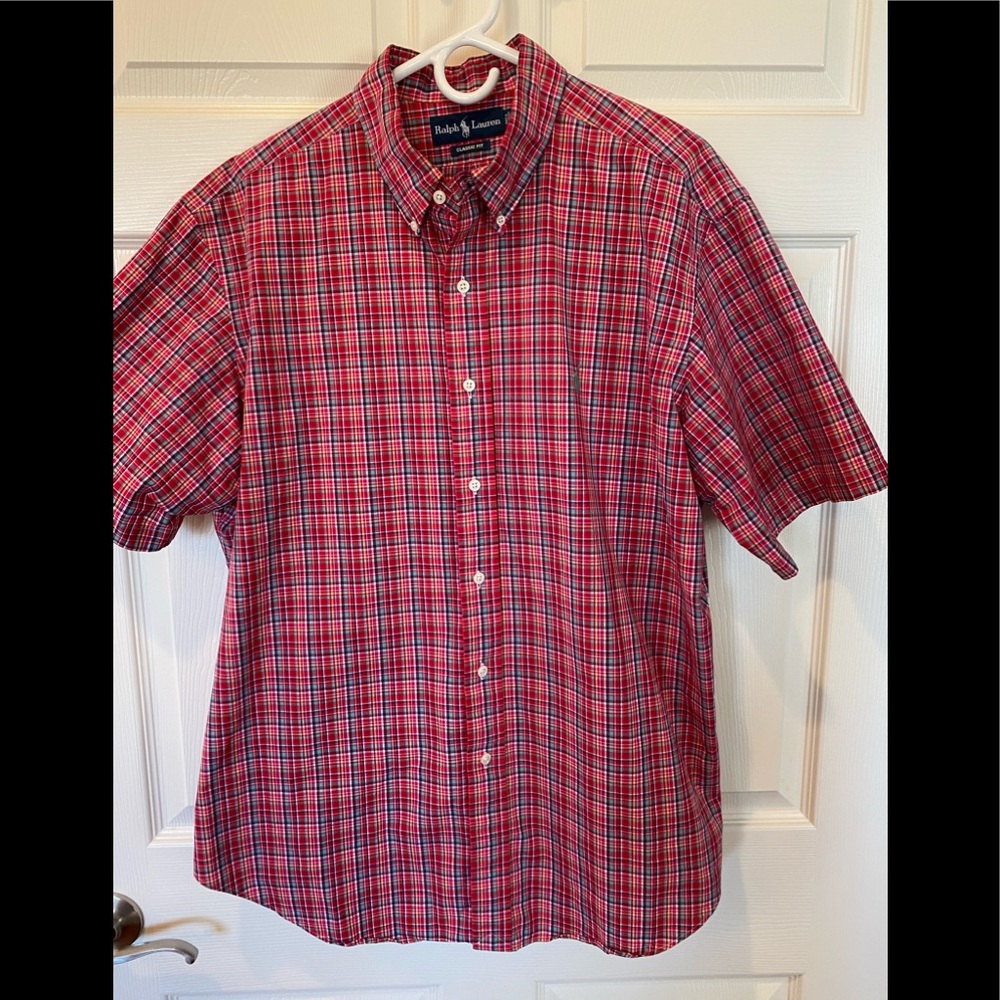 Ralph Lauren red plaid men’s SS shirt